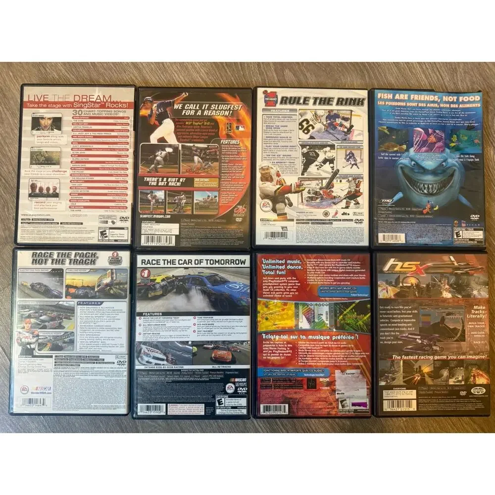 PS2 PlayStation 2 Lot 8 Games Tested Working NASCAR MLB NHL Nemo SingStar
